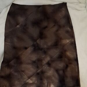Chic Brown Tie-Dye Pencil Skirt